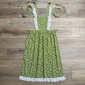 Apron Tree‎ of CA Vintage Floral Pinafore Bib Apron Dress Prairie Cottage Trad